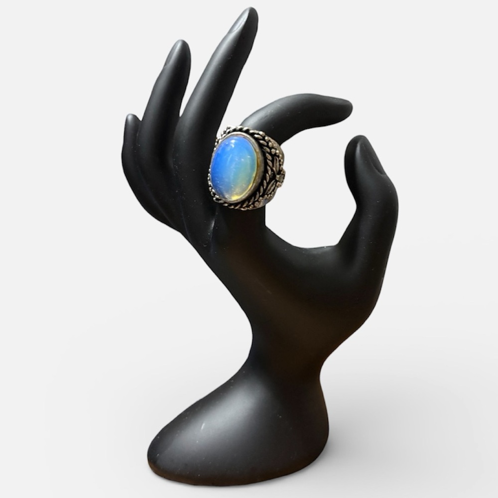 Blue Opalite Silver Ring